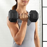 Amazon Basics Rubber Encased Hex Dumbbell Weight - 10.7 x 4 x 3.5 Inches, 10 Pounds