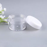 24PCS 15 Gram 15ml 0.5oz Refillable White Plastic Screw Cap Lid with Clear Base Empty Plastic Sample Container Jars for Cosmetic Make Up Cream Lotion Eye Shadow Nails Powder Gems Jewelry