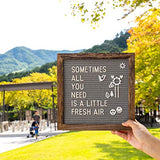 Rustic Wood Frame Gray Felt Letter Board 10x10 inch. Precut White & Gold Letters