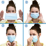 Disposable Face Mask, Face Masks of 50 Pack Disposable Mask (Blue)