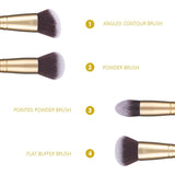 DUcare Makeup Brushes Duo End Foundation Powder Buffer and Contour Synthetic Cosmetic Tools 2Pcs Christmas Gift