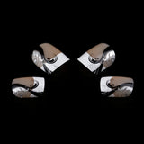 ArtPlus Preglued 24pcs x 4 (4-Pack) Symmetrical Swirling Beauty French Manicure Elegant 58089 False Nails Medium and Short with Adhesive Press on Fake Nails