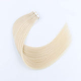 Sixstarhair 50g Tape in Hair Extensions Ash Blonde Color 60 Light Blonde Hair Extensions Luxury Human Hair Extensions For Salon Beautiful Color [Color 60 Ash Blonde 16inch]