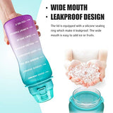 Giotto Large 1 Gallon Motivational Water Bottle with Paracord Handle & Removable