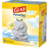 Glad Protection Series ForceFlex Tall Kitchen Drawstring Trash Bags – 13 Gallon