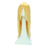 24'' Long Straight Wig Costume Anime Cosplay Wig Straight Bangs Synthetic Wigs (Golden Blonde) for Women With Wig Cap