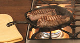 Lodge Pre-Seasoned Cast Iron Grill Pan With Assist Handle, 10.5 inch, Black