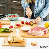 Smirly Bamboo Cutting Board for Kitchen: Set of 4 Butcher Block Wood Cutting Boards