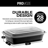 50-Pack Meal Prep Plastic Microwavable Food Containers For Meal Prepping With Lids