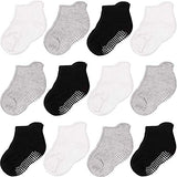 CozyWay Non Slip Toddler Socks Grips Baby Girls Boys 6&12 Pack Anti Skid Ankle Socks