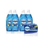 Dawn Ultra Dishwashing Liquid Dish Soap (4x19oz) + Non-Scratch Sponge (2ct)