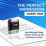 Custom Self-Inking Stamp - Up to 3 Lines - 11 Color Choices and 17 Font Choices