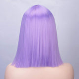 AISI QUEENS Short Straight Bob Wigs Purple Middle Part Cosplay Wig Shoulder Length Bob Wigs Fashion Synthetic Wig for Women for Party Cosplay Use Heat Resistant Fibre