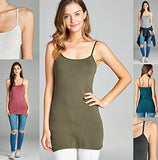 Emmalise Women's Basic Casual Long Camisole Cami Top Value Combo