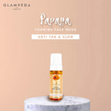 Glamveda Papaya Anti Tan and Glow Foaming Face Wash, Orange, 150 ml