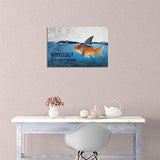 Inspirational Canvas Wall Art Quotes Abstract Blue Goldfish Shark Pictures Posters Painting