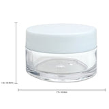Beauticom 24 Pieces 20G/20ML Round Clear Jars with WHITE Lids for Lotion, Creams, Toners, Lip Balms, Makeup Samples - BPA Free
