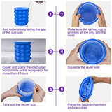 ALLADINBOX Ice Cube Mold Ice Trays, Large Silicone Ice Bucket, (2 in 1) Ice Cube Maker