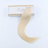 Sixstarhair 50g Tape in Hair Extensions Ash Blonde Color 60 Light Blonde Hair Extensions Luxury Human Hair Extensions For Salon Beautiful Color [Color 60 Ash Blonde 16inch]