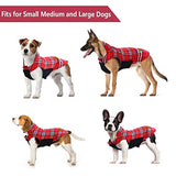 Kuoser Cozy Waterproof Windproof Reversible British Style Plaid Dog Vest Winter Coat