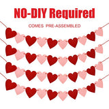 Valentines Day Decoration- 3.9 Inches Valentine's Day Decor Heart Banner Pink&Red