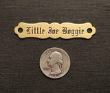 SADDLE NAME PLATE ORNATE Small Thick Solid Brass Custom Engraved