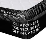 Satin Sheets Twin [3-Piece, Black] Hotel Luxury Silky Bed Sheets - Extra Soft 1800