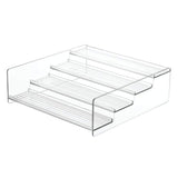 mDesign Plastic Bathroom Storage Organizer Shelf for Cabinet, Vanity, Countertop - Holds Vitamins, Supplements, Medicine Bottles, Essential Oils, Nail Polish, Cosmetics - 4 Levels, 2 Pack - Clear