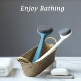 VSILE Body Bath Brush,Shower Brush with Long Handle,Wet Brushing Back Scrubber for Shower Gentle Exfoliation Improve Skins Health and Beauty
