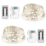 Koxly 2 Pack 20ft 60 Led Fairy Lights with Remote Timer Waterproof Christmas Decor