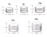 50PCS Clear Empty Refillable Plastic Cosmetic Jars Makeup Cream Lotion Eyeshadow Traveling Packing Bottles Lip Balm Storage Holder Container DIY Beauty Tools(10g/0.34oz)