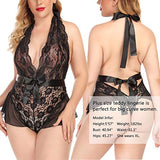 Avidlove Womens Halter Plunging Teddy Lace Lingerie Bodysuit One Piece