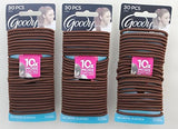 Goody Ouchless Elastics, Chocolate Cake, 30 Count (Pack of 3)