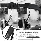 LANBRELLA Compact Reverse Folding Umbrella Auto Windproof Travel Umbrella-Black