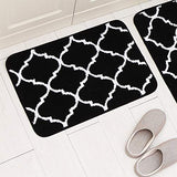 Carvapet 2 Pieces Microfiber Moroccan Trellis Non-Slip Soft Kitchen Mat Bath Rug
