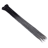 24 Inch Handmade Dreadlocks Extensions Faux Locs Hair Braids Havana Dreadl Extensions Unisex Reggae Hippie Hairpieces for Men and Women 30 strands/Pack Black to Dark Grey