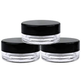 Beauticom 3G/3ML Round Clear Jars with Black Lids for Small Jewelry, Holding/Mixing Paints, Art Accessories and Other Craft Supplies - BPA Free (Quantity: 1000pcs)