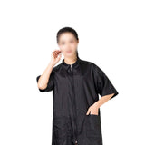 Lurrose Hair Stylist Grooming Smocks Short Sleeve Hairdressing Cape Hairdresser Work Clothes Salon Client Gown for Man Woman (Black M)