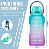 Giotto Large 1 Gallon Motivational Water Bottle with Paracord Handle & Removable