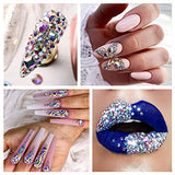 120 Pcs Multi Shapes Glass Crystal AB Rhinestones For Nail Art Craft, Mix 12 Style