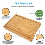 Smirly Bamboo Cutting Board for Kitchen: Set of 4 Butcher Block Wood Cutting Boards