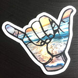 Shaka decal | Hawaii beach hang loose sticker for a hydro flask, laptop, water bottle