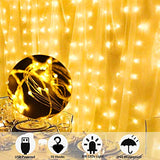 HOME LIGHTING Window Curtain String Lights, 300 LED 8 Lighting Modes Fairy Copper