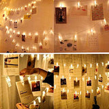 40 LEDs 20 Photo Clips String Fairy lights Battery Powered Decoration for Living Room