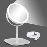 Cutygirl 8.7 inch Makeup Mirror with Lights Double-Sided 1X/10X Magnifying Mirror Mirror with Lights Vanity Mirror Dimmable LED Lighted Makeup Mirror with Touch Control 360° Rotation USB Power