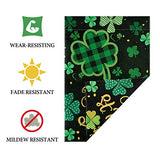 Unves St Patricks Day Garden Flag 12.5"x18" Vertical Double Sided, Shamrock Happy