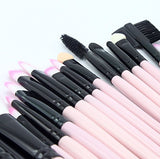 32pcs Makeup Brushes Set Professional Cosmetic Foundation Powder Eyeshadow Brush Kit with Bag (Pink)