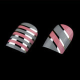 ArtPlus 24pcs x 4 (4-Pack) Pink Grey Chrome Elegant Touch False Nails Premium Pack Full Cover Medium Length with Glue Fake Nails Art 4 Boxes in 1 Premium Pack Buy 3 Get 1 Free