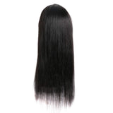 Connie Straight Black Wig With Bangs 18 Inch None Lace Front Wigs Full Machine Made Human Hair Wigs 130% Density