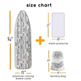 Ironing Board Cover and Pad Extra Thick Heavy Duty Padded 4 Layers Non Stick Scorch